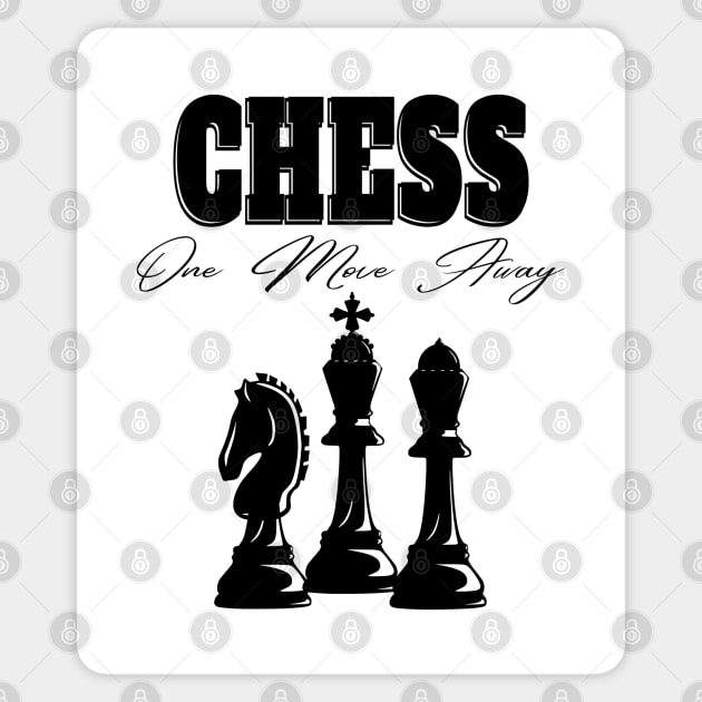 Chess Once Move Away Sticker by AuburnQuailart